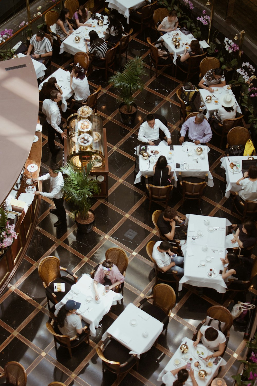 Upscale restaurant interior showing premium brand positioning through design choices